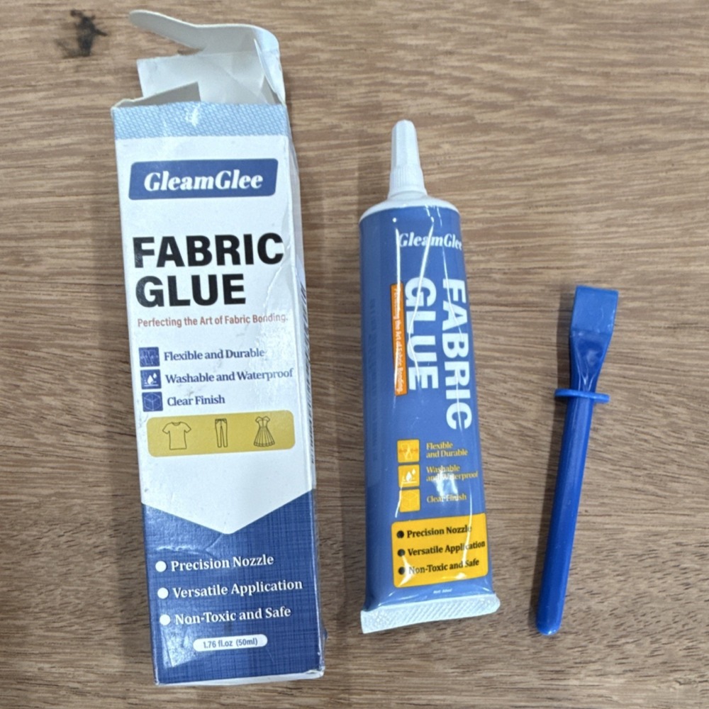 GleamGlee Fabric Glue 50ml Clear‎ Finish Flexible Durable Washable Waterproof